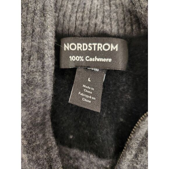 Nordstrom Large Cashmere Quarter Zip Pullover Sweater - Picture 2 of 5